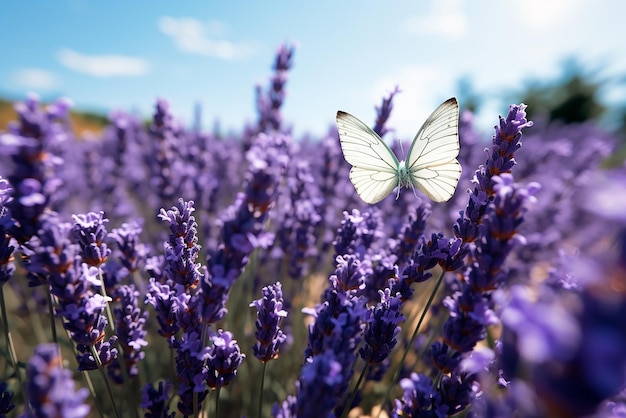 Motyl na kwiatach lawendy