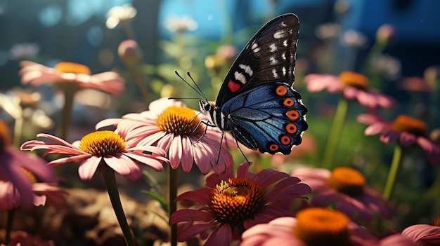 Motyl na kwiatu HD 8K tapecie Zbiory Fotografii Obraz