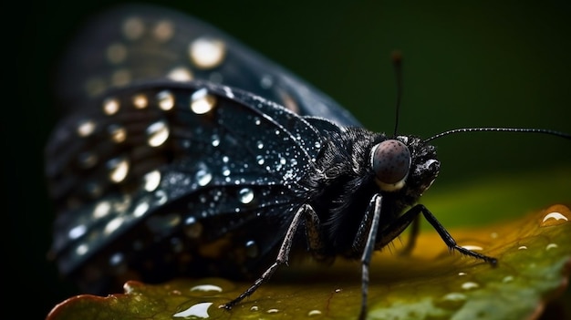 Motyl siedzi na powierzchni wody z napisem motyl.