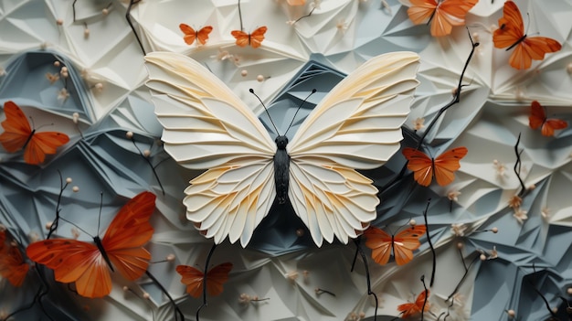 Motyl zrobiony z papieru.