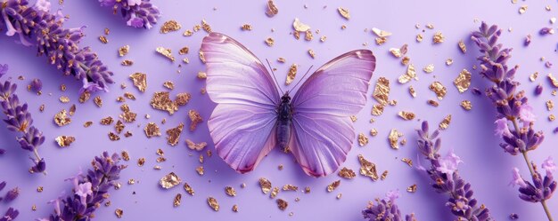 motyle z kwiatami dekoracyjne tło