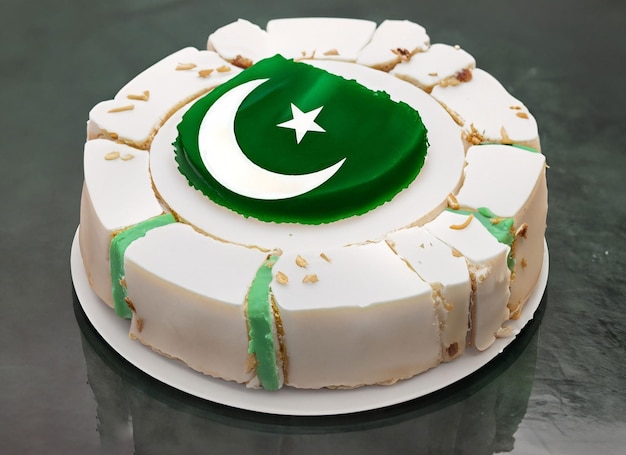 Motyw flagi Pakistan Day Ciasto zielone białe babeczki Święto Narodowe