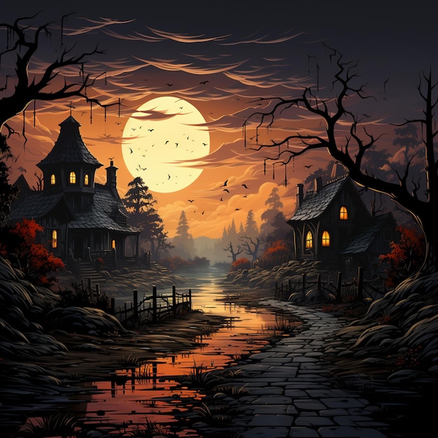 Motyw Halloween 2D pikselowa sztuka 32 piksele