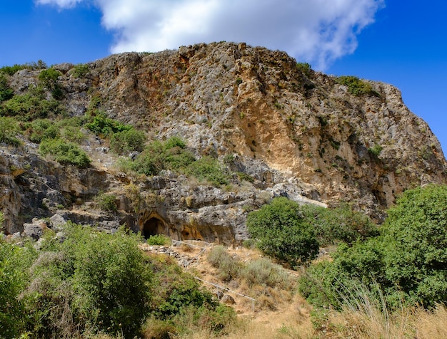 Mount Carmel Izrael Jaskinia prehistorycznego człowieka w Parku Narodowym Nahal Mearot