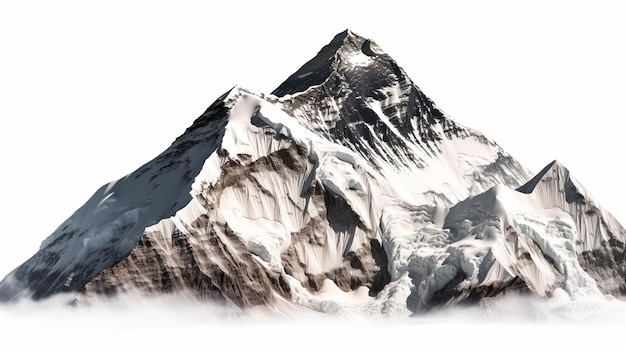 Mount Everest na białym tle Generative AI