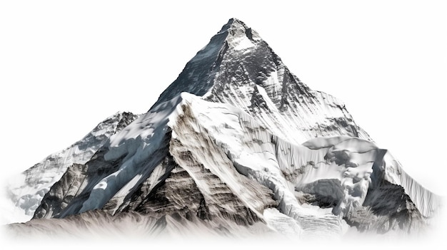 Mount Everest na białym tle Generative AI