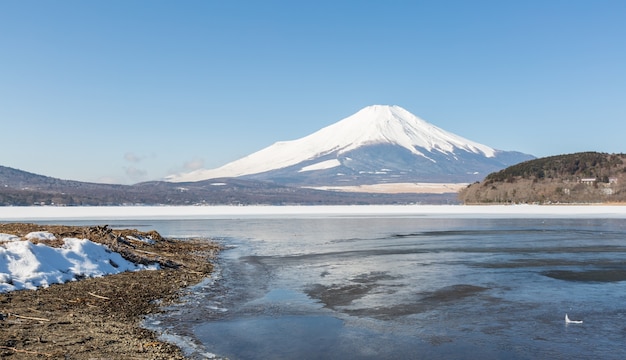 Mount Fuji Iced Yamanaka Lake