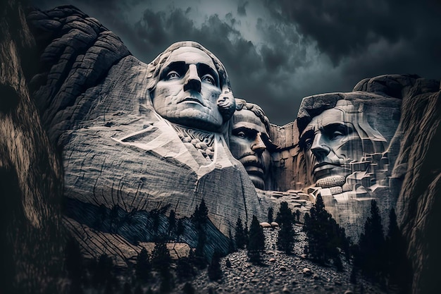 Mount Rushmore National Memorial Keystone Dakota Południowa Fotografia podróżnicza AIGenerated