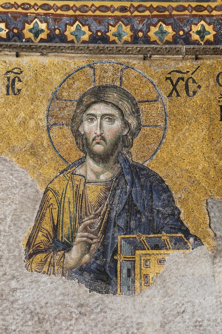 Mozaika Deesis w Muzeum Hagia Sophia Stambuł Turcja