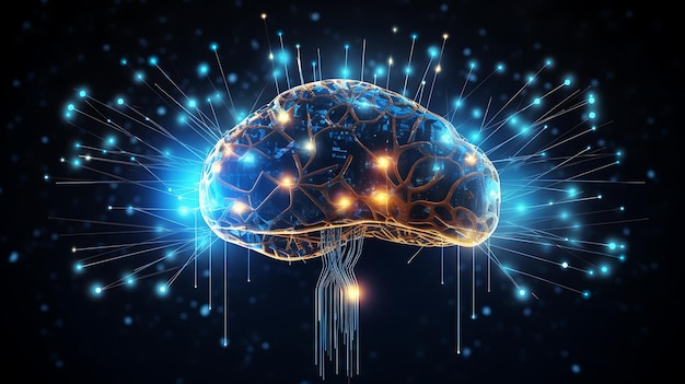 mózg AI Symbolic Uczenie maszynowe sztuczna inteligencja sieci futurystycznej technologii AI