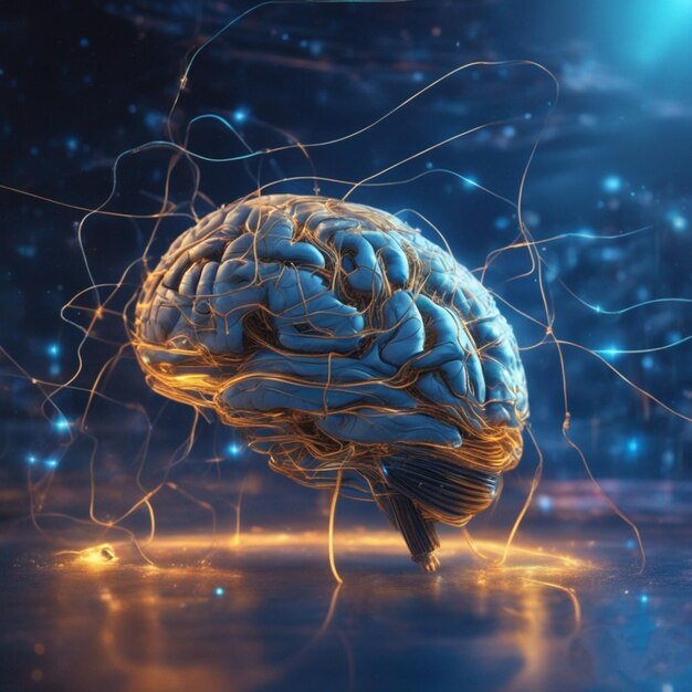 Mózg w sztucznej inteligencji w przestrzeni i bezprzewodowym połączeniu