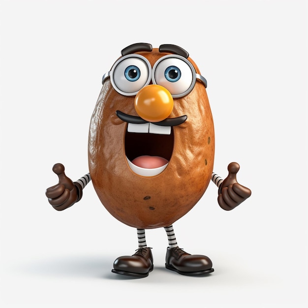 Mr. Potato Head 2d kreskówka na białym tle