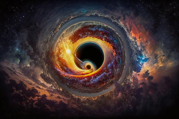 Mroczna tajemnica czarnej dziury w kosmicznej galaktyce wiruje generatywną sztuczną inteligencję
