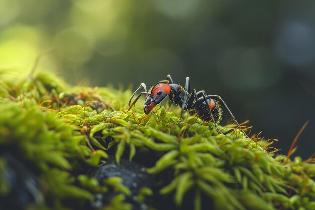 Mrówka lasów owadów mech generuje Ai