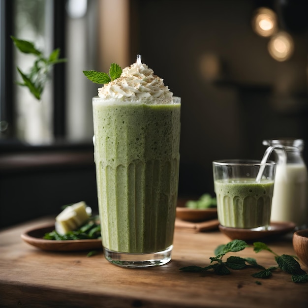 Mrożona Matcha Latte z Mlekiem Domowej Roboty