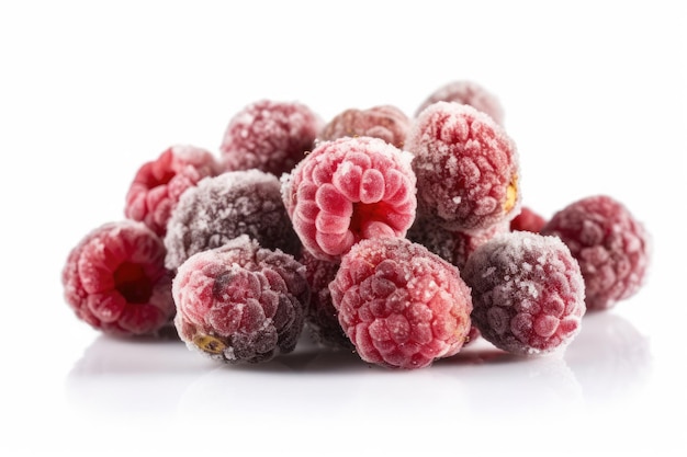 Mrożone Loganberries Na Białym Tle Generatywne AI