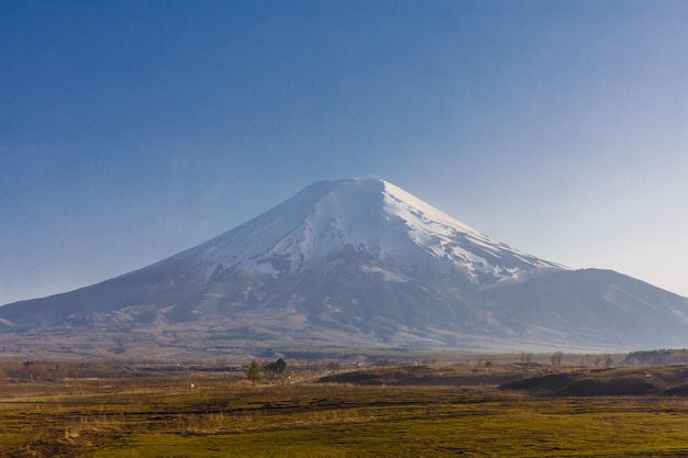 Mt Fuji z widokiem na łąkę.