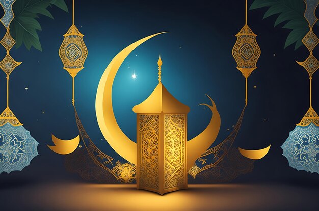 Mubarak Ramadan Kareem islamski muzułmański sztandar tło