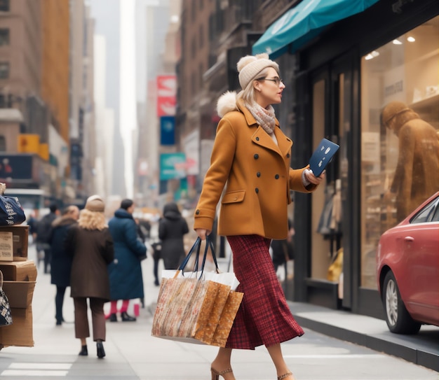 mujer de compras