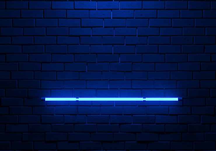 Zdjęcie mur z cegły z neonów