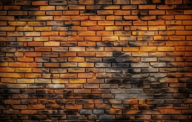 Mur z cegły z płonącym ogniem