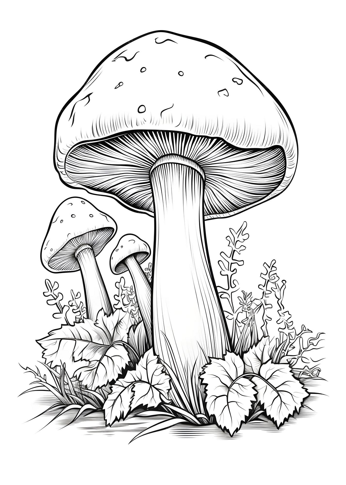 Mushroom Coloring Page Mushroom outline coloring page Mushrooms line