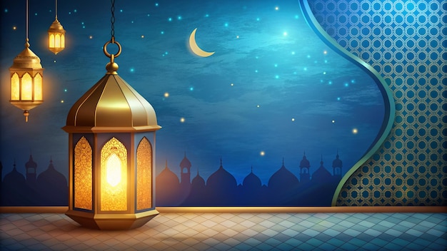 Muzułmańska lampa Ramadan Kareem piękna ilustracja tła