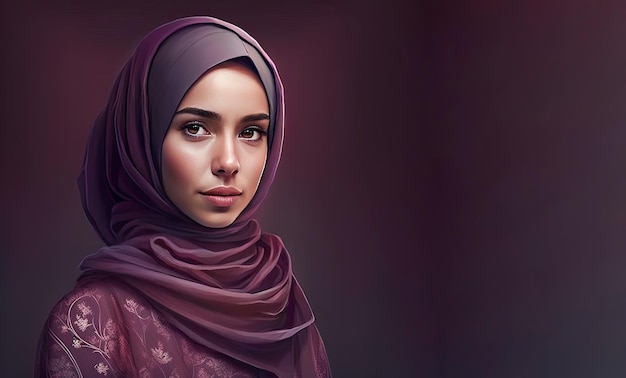 Muzułmańska młoda kobieta ma na sobie hidżab na białym tle Generative AI