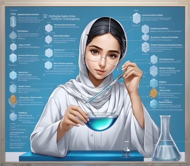 Muzułmański student w laboratorium