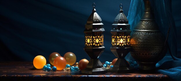Zdjęcie muzułmańskie święto świętego miesiąca ramadan kareem piękne tło