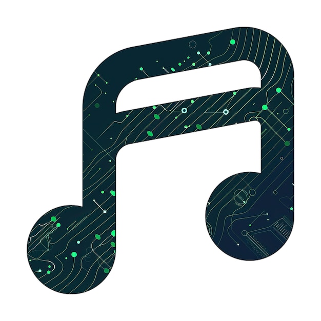 Zdjęcie muzyczna ikona alt zielona tekstura technologii