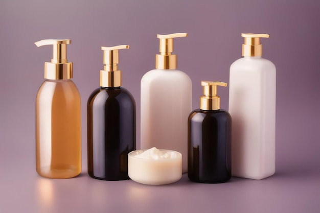 Mydło w płynie i szampon w łazience produkty higieny osobistej i zdrowotne Generative AI