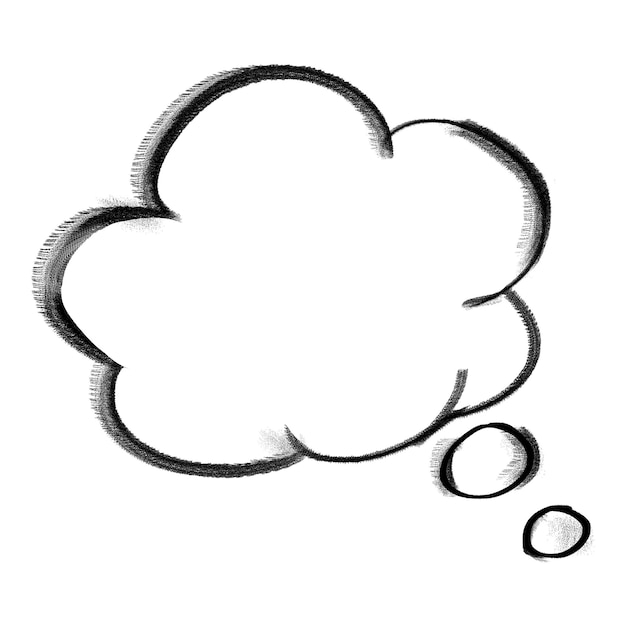 Myśl bąbel png naklejka uroczy kształt doodle przezroczysty tło