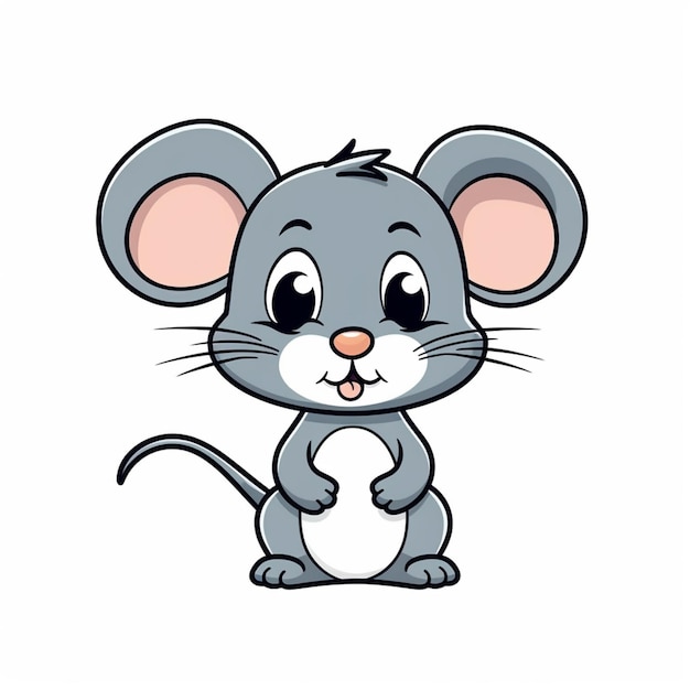 Zdjęcie mysz z wielkimi oczami i białym brzuchem