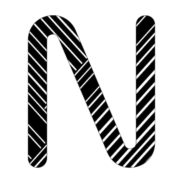 n ikona czarno-białe linie przekątne