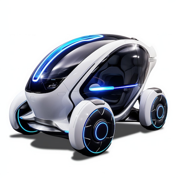 Na białym tle najnowocześniejsza koncepcja kreatywna Mini Mobility Future Pro Future Tech Transport