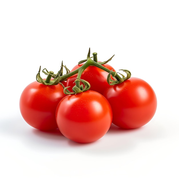 Na białym tle pomidory wiśniowe Yubari King skupiające się na ich Vi na białym tle Sesja zdjęciowa
