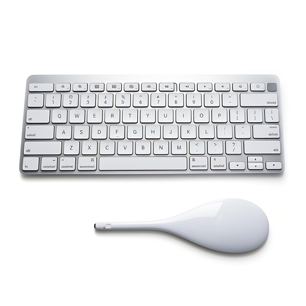Na białym tle wygodna, ergonomiczna klawiatura Wris Nomad Visa Remote Job Travel Creative Design