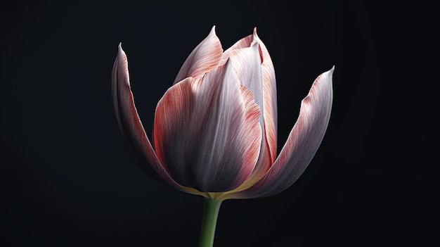 na czarnym tle ciemne tło tulipan wektor tulipan