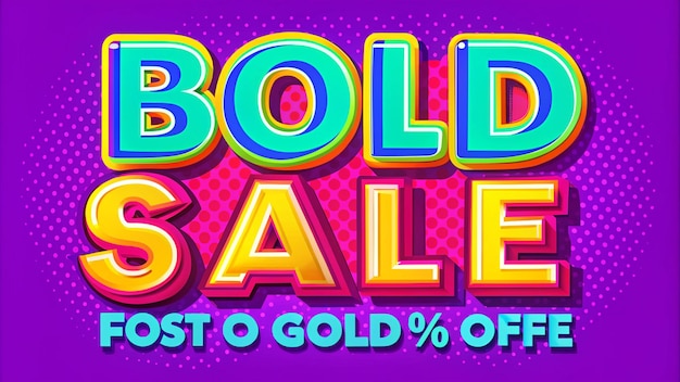 na fioletowym tle wyświetlany jest znak z napisem " Bold sale "