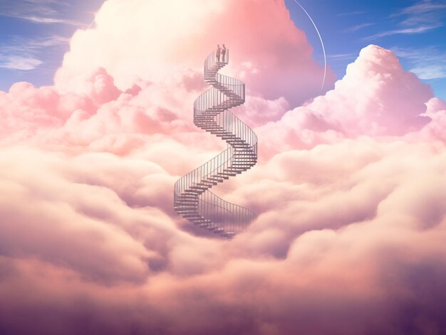 Na niebie są spiralne schody.