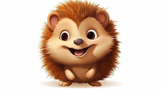 Zdjęcie na przykład wesoły ježek z dużym uśmiechem na twarzy