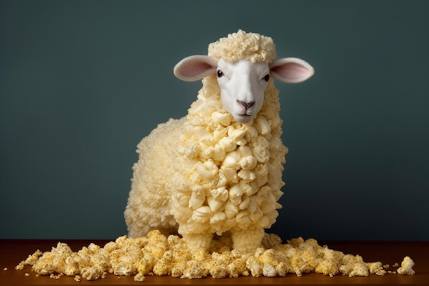 na stole generatywnym ai jest owca zrobiona z sera