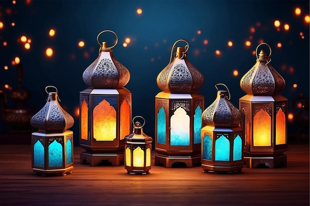 Na stole świecące marokańskie latarnie ozdobne