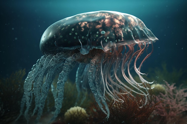 Na tej ilustracji pokazano gigantyczną meduzę.