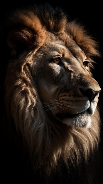 Na tym niedatowanym zdjęciu pokazano twarz lwa.