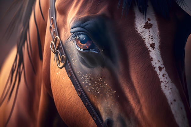 Zdjęcie na tym obrazie jest pokazane oko konia.