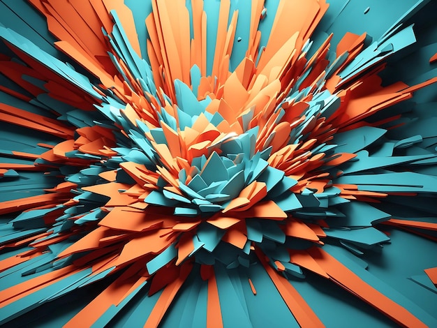 Nadzwyczajna ilustracja 3D Abstrakcyjne tło geometryczne Projekt zasilania wybuchu z powierzchnią miażdżącą