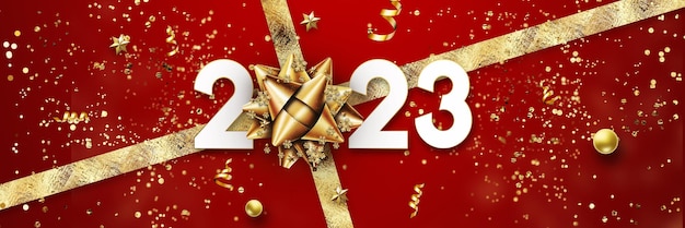 Nagłówek strony internetowej 2023 szczęśliwego nowego roku nowy rok kalendarzowy Styl magazynu plakat internetowy plakat 3D ilustracja 3D render