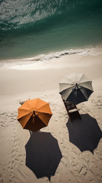 Nagradzana fotografia plażowa z leżakami i parasolem na Wh